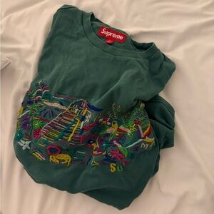 Supreme 24 S/S Machu Picchu Cotton embroidered graphic Tshirt L